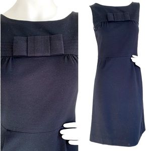 Kate Spade Francie Dress Ponte Knit Bow Sheath Crewneck Sleeveless Navy Size 4